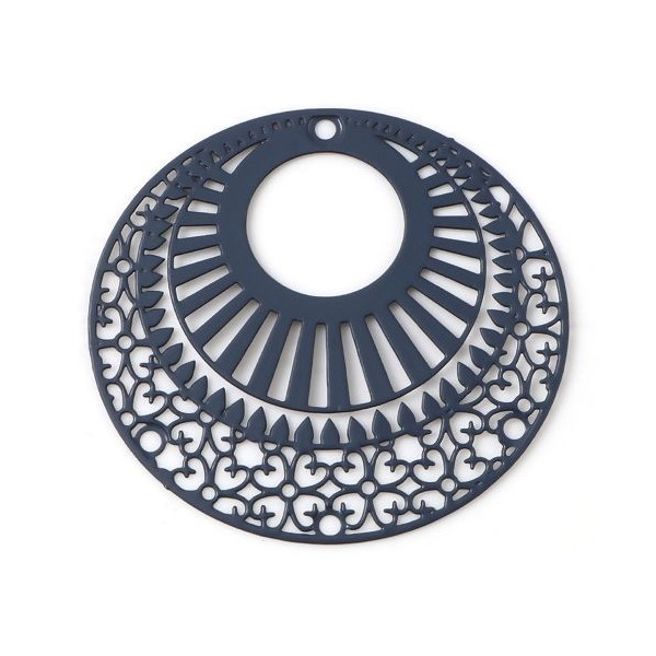 PS11738729 PAX 4 Estampes, pendentif filigrane 39 mm, métal couleur Gris