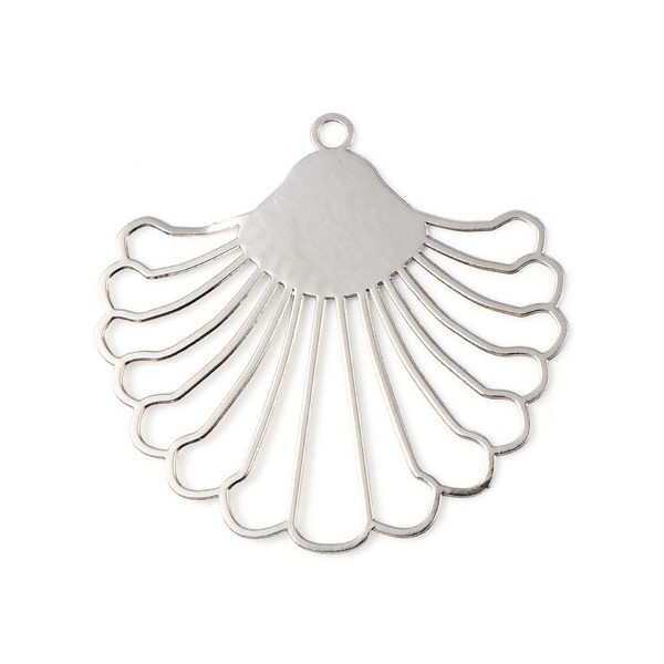 Estampes, pendentif filigrane, style Eventail 39 mm, Coloris Argent Platine