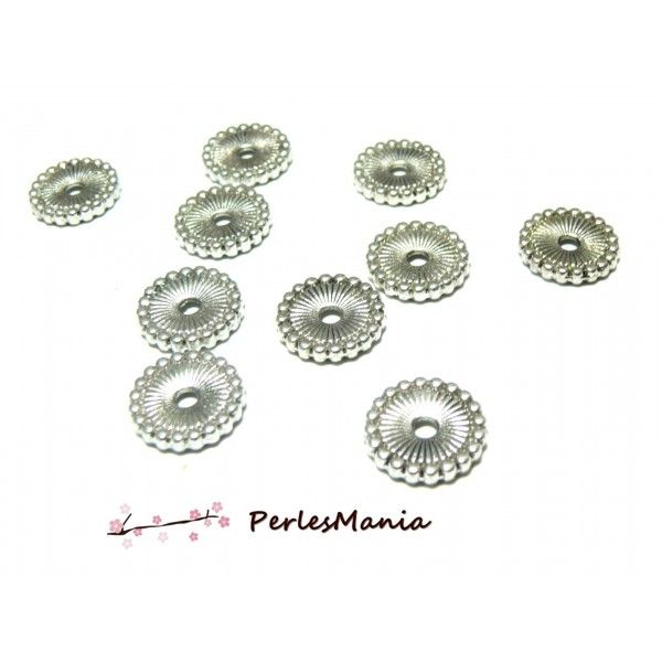 30 perles intercalaire  Roues stries 12mm H9286 VIEIL ARGENT breloques DIY 