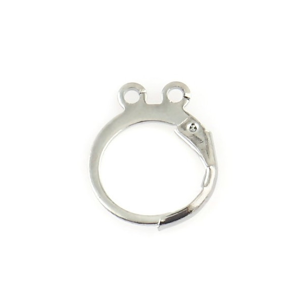 PS11715541 PAX 20 Boucles d'oreille dormeuses Cercle avec DOUBLE attache Cuivre Coloris Argent Platine