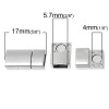 PS1152875 PAX 1 Set de Fermoirs Magnétiques 17 par 8 mm Metal coloris Argent Platine