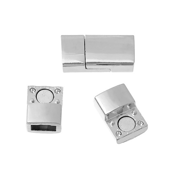PS1152875 PAX 1 Set de Fermoirs Magnétiques 17 par 8 mm Metal coloris Argent Platine