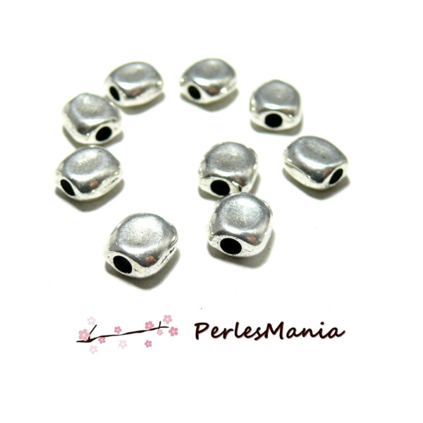 perles intercalaire 8 mm, Forme Géométrique, metal coloris Argent Antique