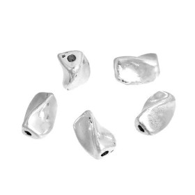 PS110085025 PAX 20 perles intercalaires, Forme Géométrique FUTURISTE 6 par 5mm, metal coloris Argent Platine