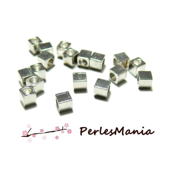 PAX 50 perles intercalaires Cubes 5mm metal couleur Doré PS11105709