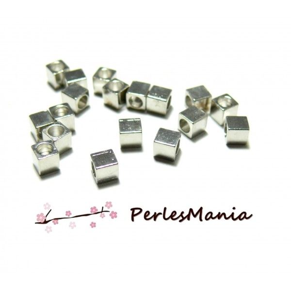 PAX 50 perles intercalaires Cubes 5mm metal couleur Doré PS11105709