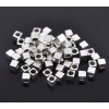 PS1103791 PAX 50 perles intercalaire, petits cube 4mm trou 2.7mm, métal couleur Argent Antique 