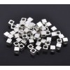 PS1103791 PAX 50 perles intercalaire, petits cube 4mm trou 2.7mm, métal couleur Argent Antique 