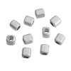 PS110081420 PAX 50 perles intercalaire, cube 4mm trou 2.2mm, métal couleur Argent Antique