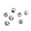 20 perles METAL intercalaires cube facetté 5mm ARGENT PLATINE ( S1181422 )