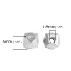 PS110081422 PAX 25 perles intercalaires cube facetté 5mm métal coloris Argent Platine