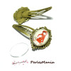 2 pièces: 1 support de barrette clip ARTY Hibou Bronze ref 157 et 1 cabochon en 25 par 18mm 