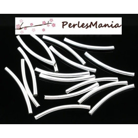 PAX: 100 Tubes intercalaires incurvés ARGENT VIF 30 par 2.5mm S116462