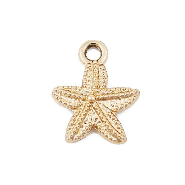 Pendentifs Étoile de Mer 15mm – Métal Doré