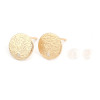 Boucles d’oreille Puce 10mm Style Martelé – Cuivre Plaqué Or 18KT avec embouts plastique