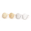 Boucles d'oreille, Puce avec trou 10 mm, Cuivre Plaqué Or 18KT, avec embouts plastique