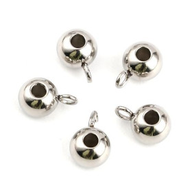 Bélières Lisses 6mm – Acier Inoxydable Argent Platine