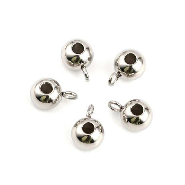 Bélières Lisses 6mm – Acier Inoxydable Argent Platine
