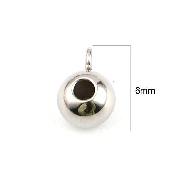 Bélières Lisses 6mm – Acier Inoxydable Argent Platine