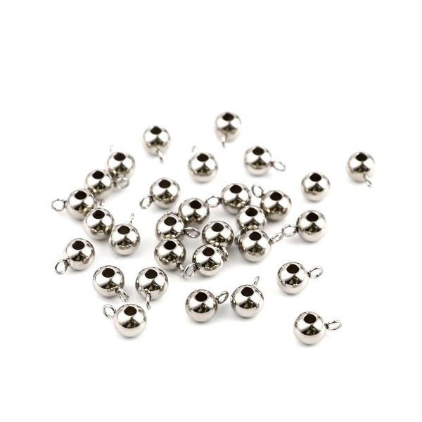 Bélières Lisses 6mm – Acier Inoxydable Argent Platine