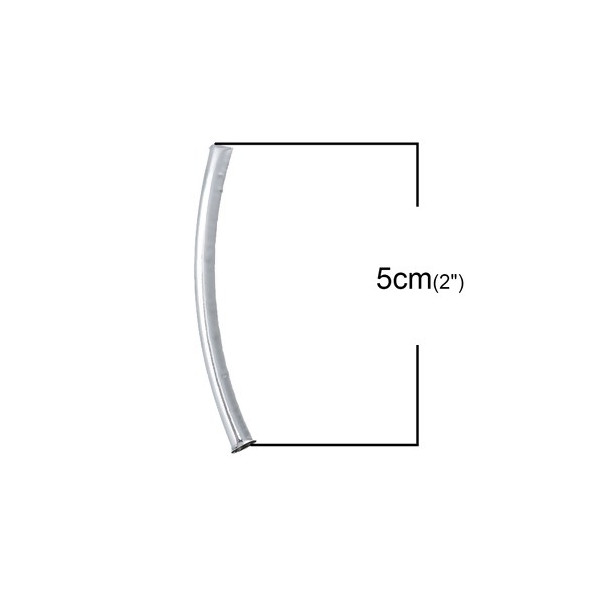 PS1193292 PAX 10 Tubes intercalaires incurvés 50 par 5mm cuivre couleur ARGENT VIF