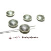 4 perles intercalaire STRIES 16mm metal couleur ARGENT ANTIQUE 2D6872