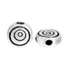 PS1179979 PAX 25 perles intercalaires, Plates Rondes 6 mm, FORME SPIRALES, metal couleur Argent Antique