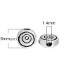 PS1179979 PAX 25 perles intercalaires, Plates Rondes 6 mm, FORME SPIRALES, metal couleur Argent Antique