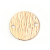 PS10109880 – Lot de 2 ou de 4 Pendentifs Connecteurs Ronds Striés 16mm – Cuivre Plaqué Or 18KT
