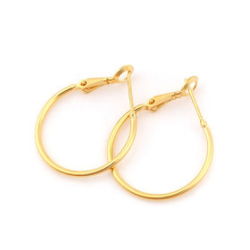 Boucles d'oreille Créoles 25mm, Cuivre Plaqué Or 18KT