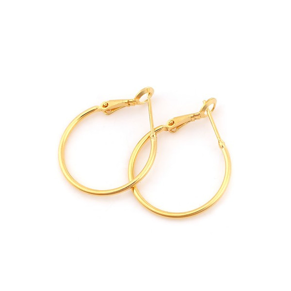 Boucles d'oreille Créoles 25mm, Cuivre Plaqué Or 18KT