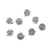 PS110117681 PAX 20 perles intercalaires, PLATES RONDES 7 mm, Forme Fleurs, metal couleur Argent Antique