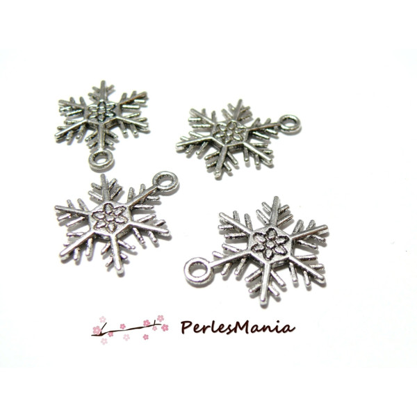 Pendentifs etoiles flocons de neige Viel argent