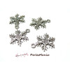 Pendentifs etoiles flocons de neige Viel argent