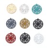 PS11738745 PAX 10 Estampes, pendentif filigrane, Mandala, Fleur 20 mm, Coloris Gris