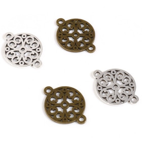 PS11745797 PAX 10 pendentifs multi connecteurs Mandala 24mm metal couleur Bronze