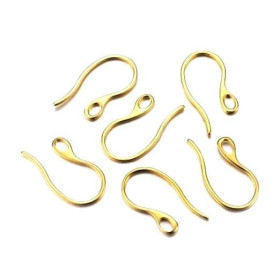 Boucles d'oreille Crochets Epais 22 mm ACIER INOXYDABLE coloris Doré