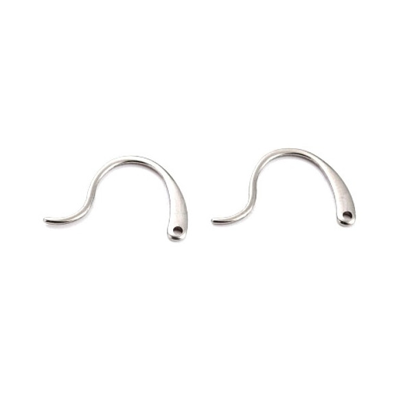 Boucles d'oreille Crochets Epais 16.5 mm ACIER INOXYDABLE coloris Argenté