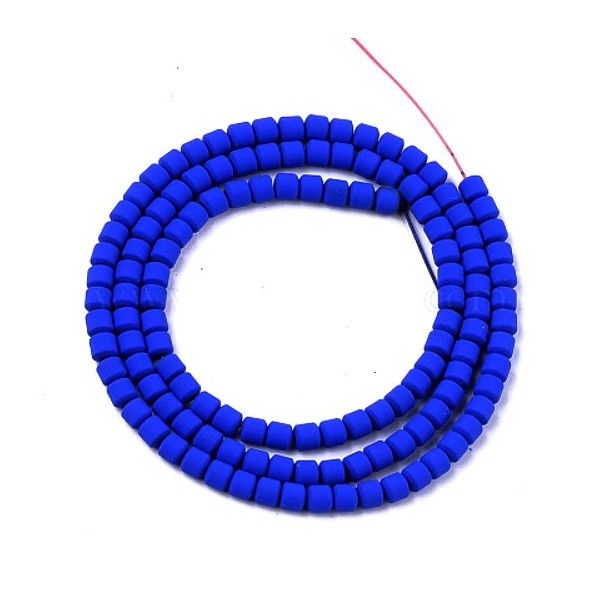 HT1161219 Lot 1 fil d'environ 125 perles Rondelles 3 par 3mm, Hématite peinte coloris Bleu