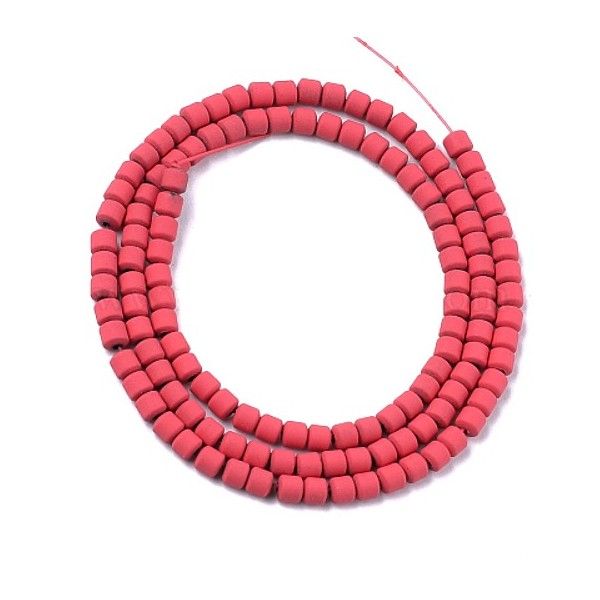 HT1161212 Lot 1 fil d'environ 125 perles Rondelles 3 par 3mm, Hématite peinte coloris Rose