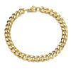 Bracelet Gourmette 18 cm - maille 5 mm - en Acier Inoxydable 304 OR 18KT