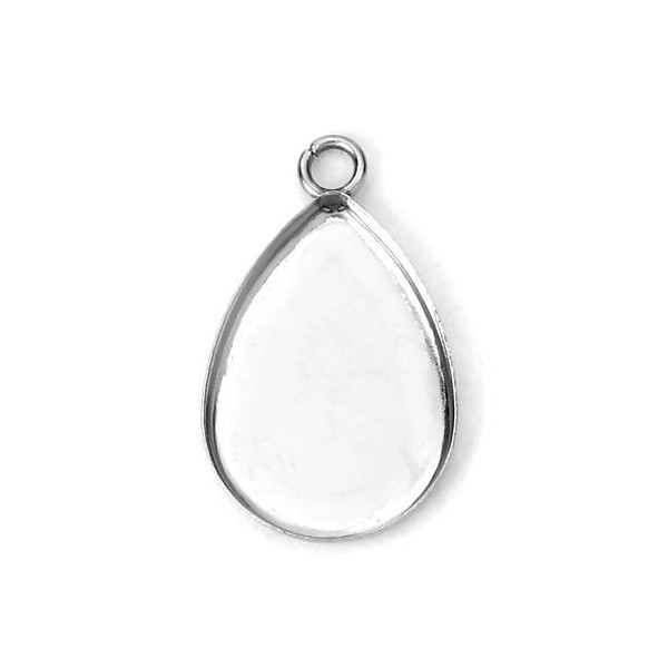 Supports de Pendentifs ACIER INOXYDABLE forme Goutte 14 par 10 mm