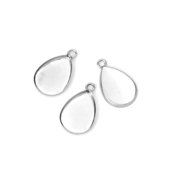 PS110113791 PAX 10 Supports de Pendentifs ACIER INOXYDABLE forme Goutte 14 par 10 mm