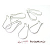 Boucle d'oreille dormeuses 25 par 12 mm métal couleur Argent Platine
