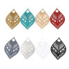 PS11738656 PAX 5 Estampes, pendentif filigrane, Eventail forme Goutte, Marquise  59mm métal Coloris Moutarde