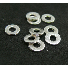 Perles intercalaires Rondelles 7 par 1mm métal couleur Argent Vif