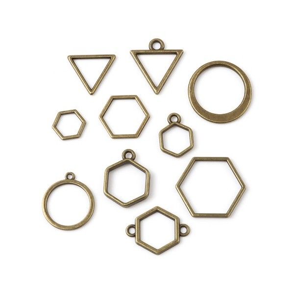 Pendentifs, breloques forme Géométrique  MIXTE métal coloris Bronze