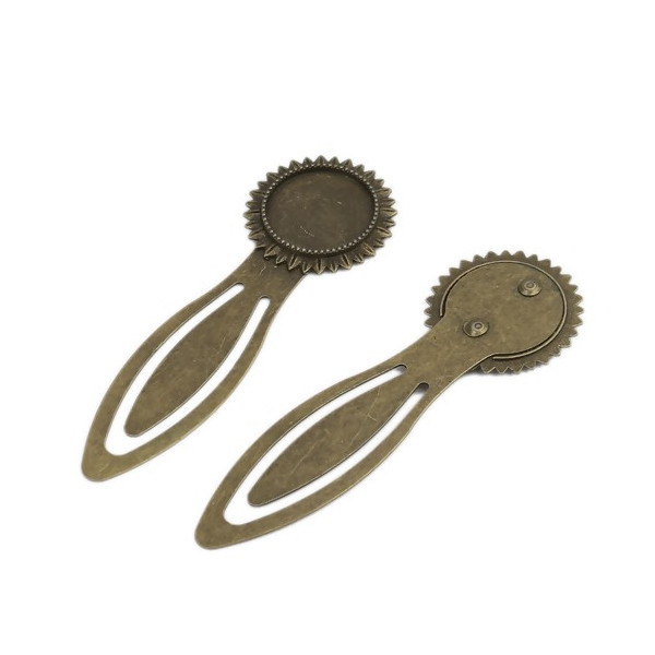 Supports de MARQUE PAGE ARTY 18 mm pour cabochon métal coloris Bronze