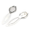 Supports de MARQUE PAGE ARTY 18 par 25 mm pour cabochon métal coloris Argent Antique