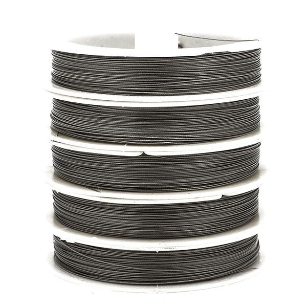 Bobines de 10 mètres, de FIL de Nylon et Acier Inoxydable, 0.45mm métal couleur Noir
